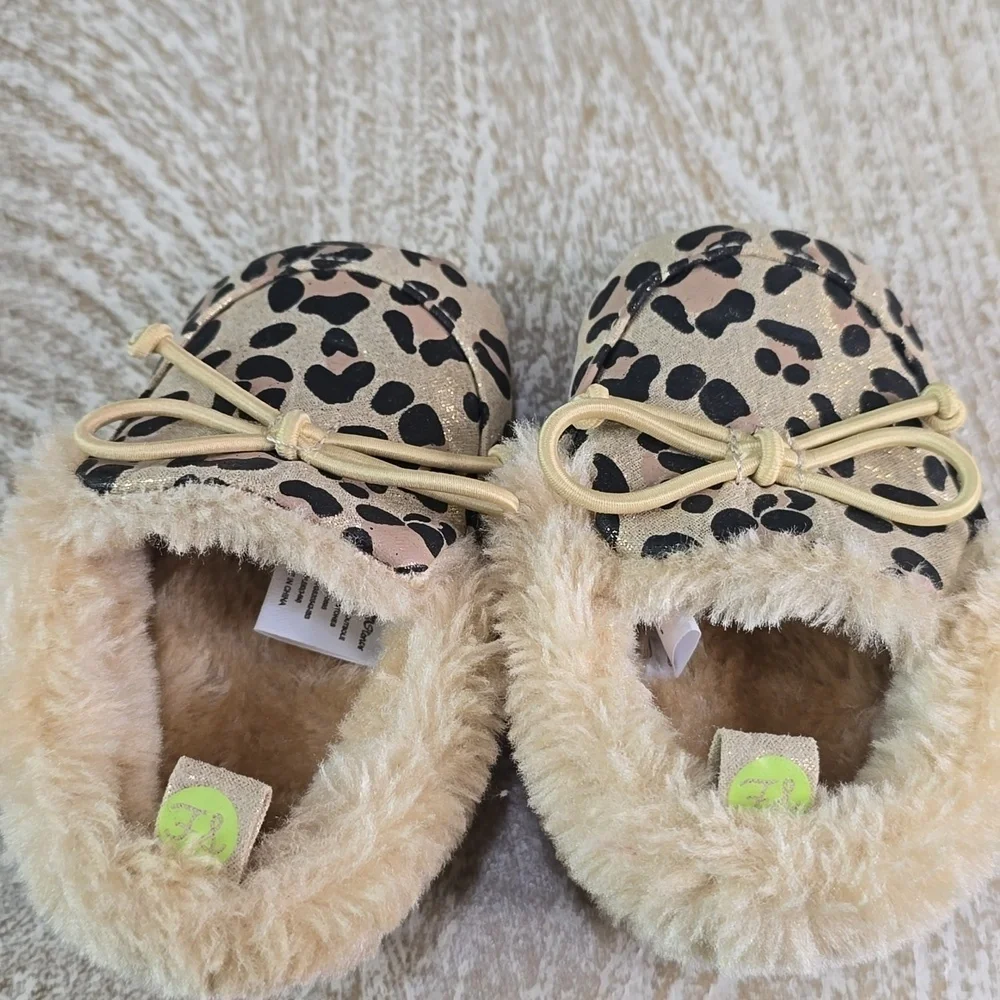 Stepping Stones Baby Leopard Faux Fur Slippers 3/6 months